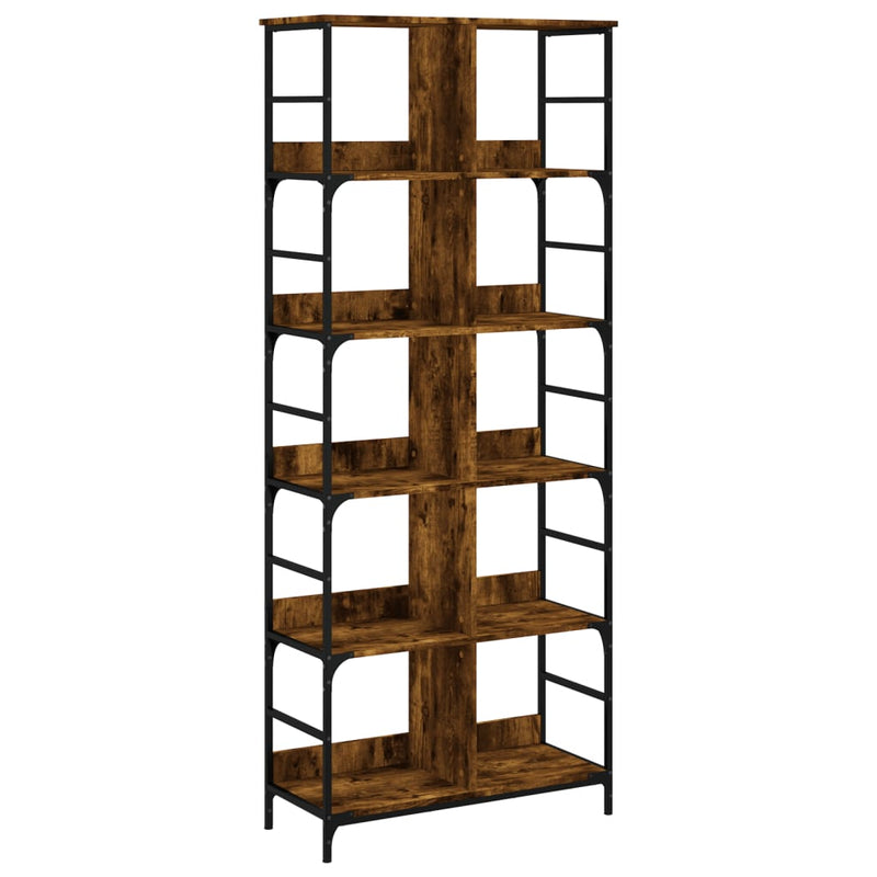 Boekenrek 78,5x33x188,5 cm bewerkt hout gerookt eikenkleurig MeubelReus