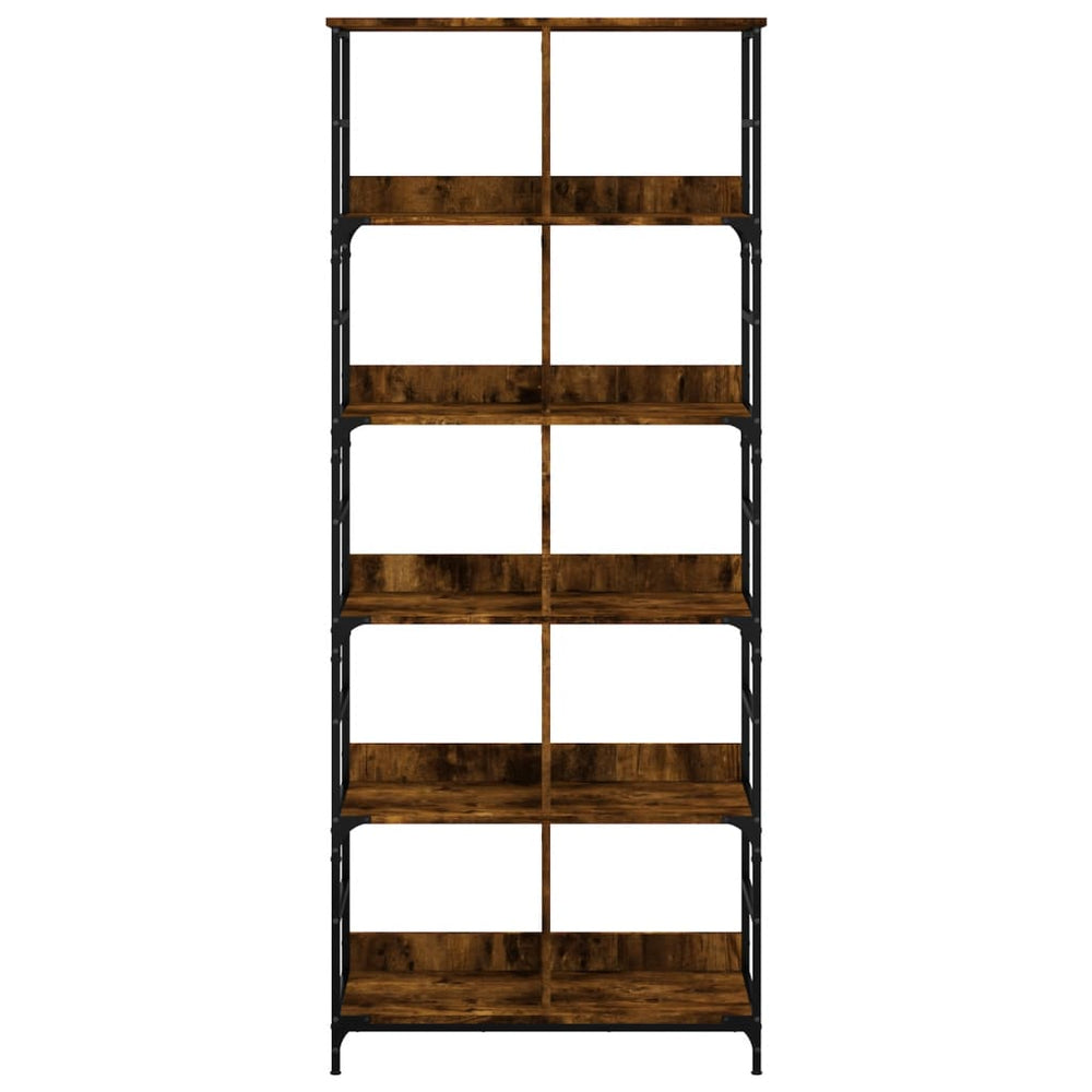 Boekenrek 78,5x33x188,5 cm bewerkt hout gerookt eikenkleurig MeubelReus