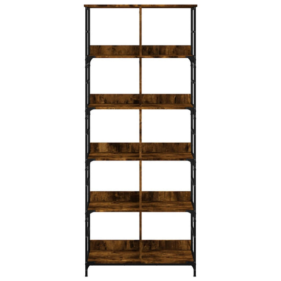 Boekenrek 78,5x33x188,5 cm bewerkt hout gerookt eikenkleurig MeubelReus