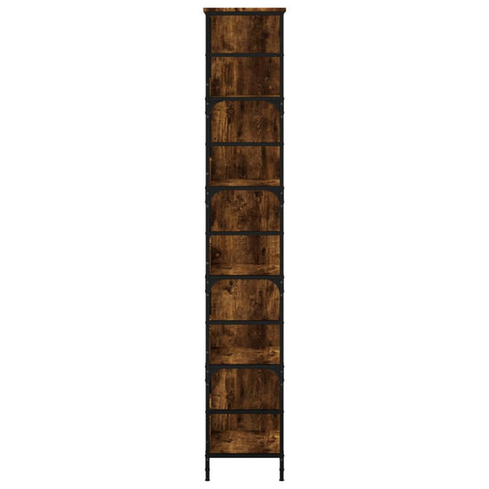Boekenrek 78,5x33x188,5 cm bewerkt hout gerookt eikenkleurig MeubelReus