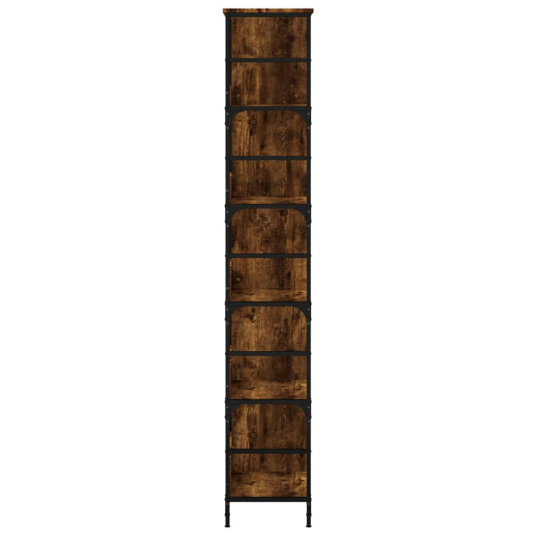 Boekenrek 78,5x33x188,5 cm bewerkt hout gerookt eikenkleurig MeubelReus