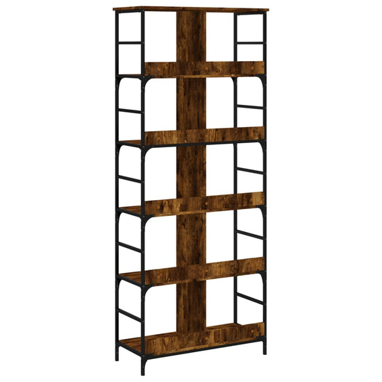 Boekenrek 78,5x33x188,5 cm bewerkt hout gerookt eikenkleurig MeubelReus