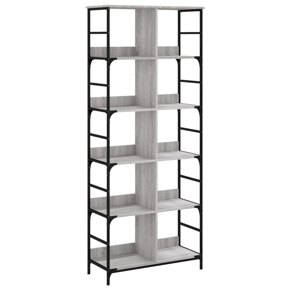 Boekenrek 78,5x33x188,5 cm bewerkt hout grijs sonoma eikenkleur MeubelReus