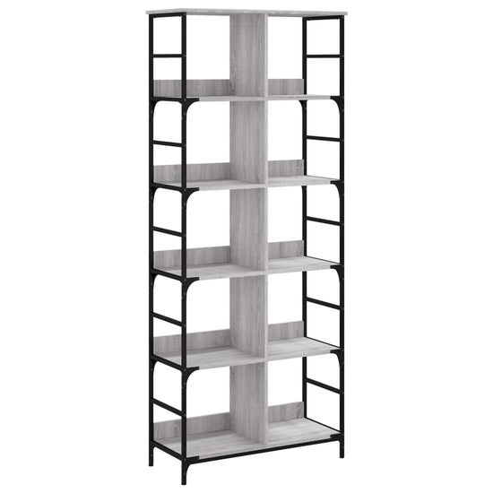 Boekenrek 78,5x33x188,5 cm bewerkt hout grijs sonoma eikenkleur MeubelReus
