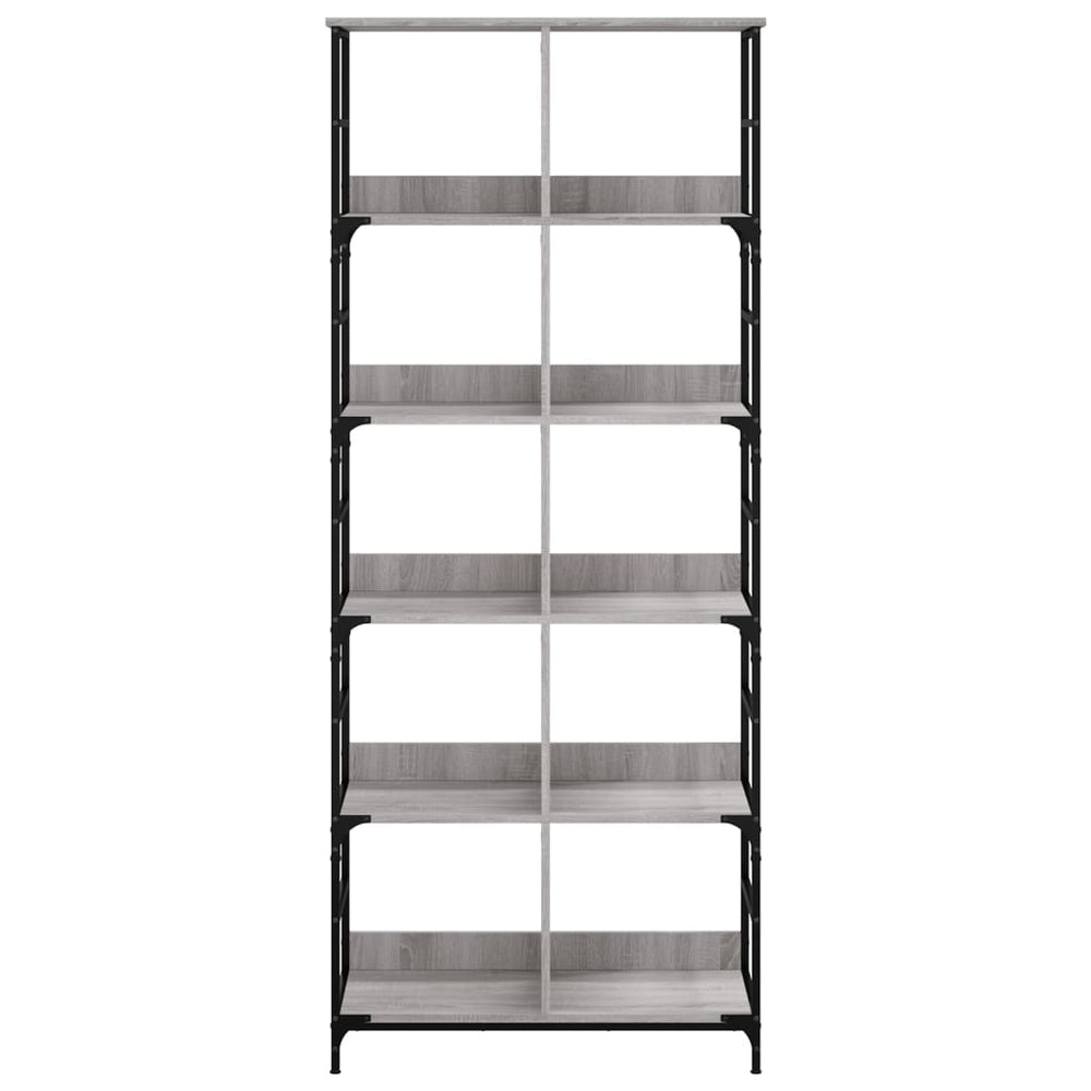 Boekenrek 78,5x33x188,5 cm bewerkt hout grijs sonoma eikenkleur MeubelReus