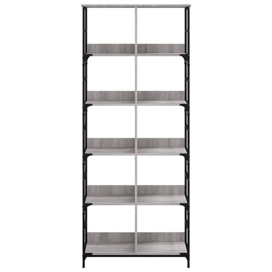 Boekenrek 78,5x33x188,5 cm bewerkt hout grijs sonoma eikenkleur MeubelReus