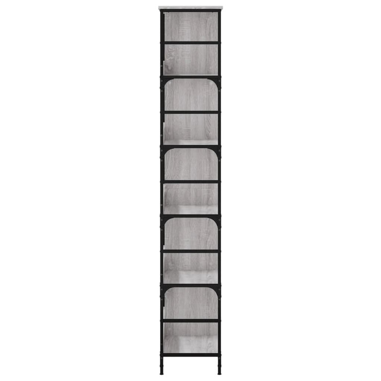 Boekenrek 78,5x33x188,5 cm bewerkt hout grijs sonoma eikenkleur MeubelReus