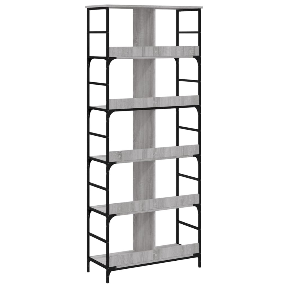 Boekenrek 78,5x33x188,5 cm bewerkt hout grijs sonoma eikenkleur MeubelReus
