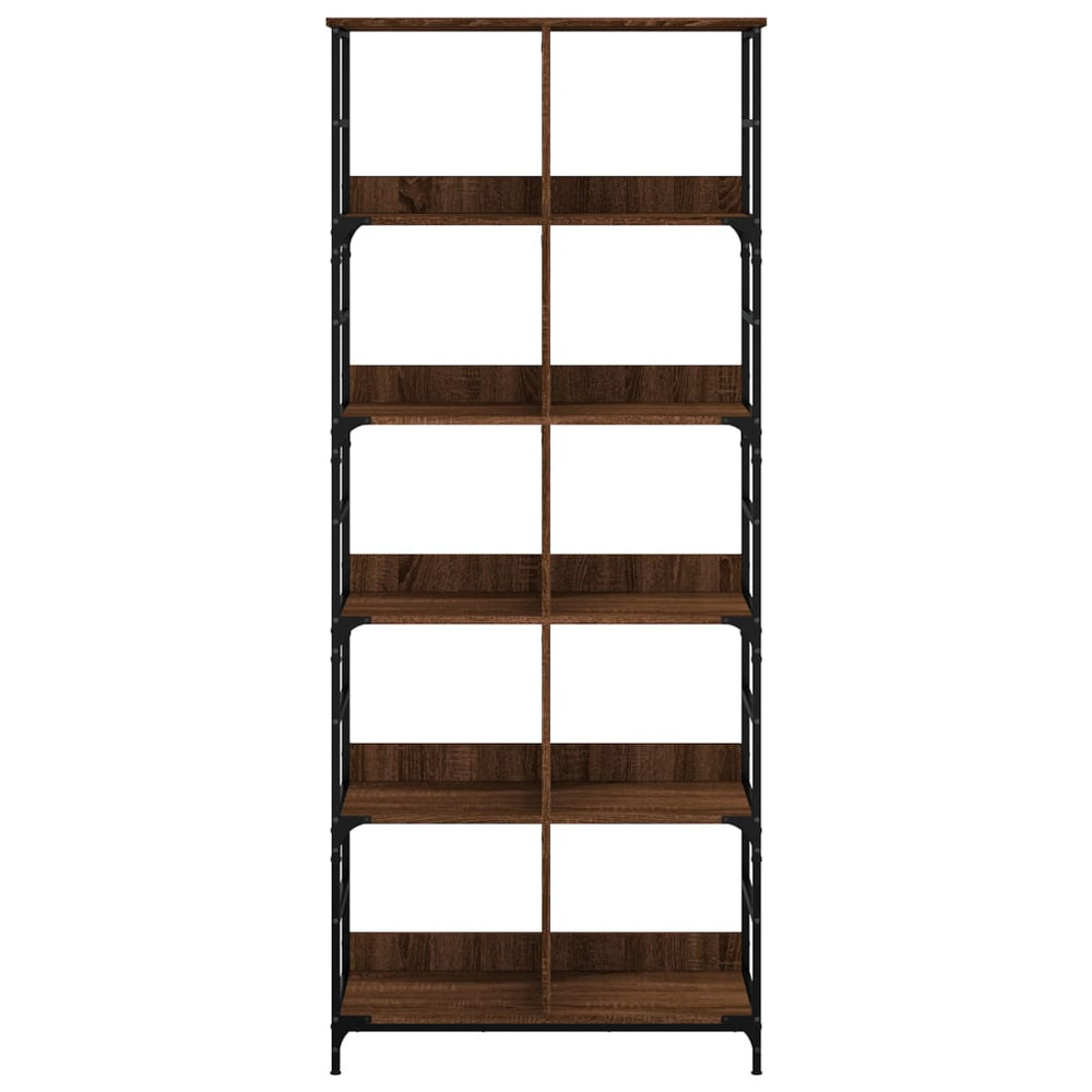 Boekenrek 78,5x33x188,5 cm bewerkt hout bruin eikenkleur MeubelReus