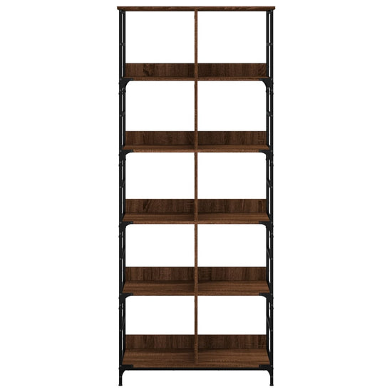Boekenrek 78,5x33x188,5 cm bewerkt hout bruin eikenkleur MeubelReus