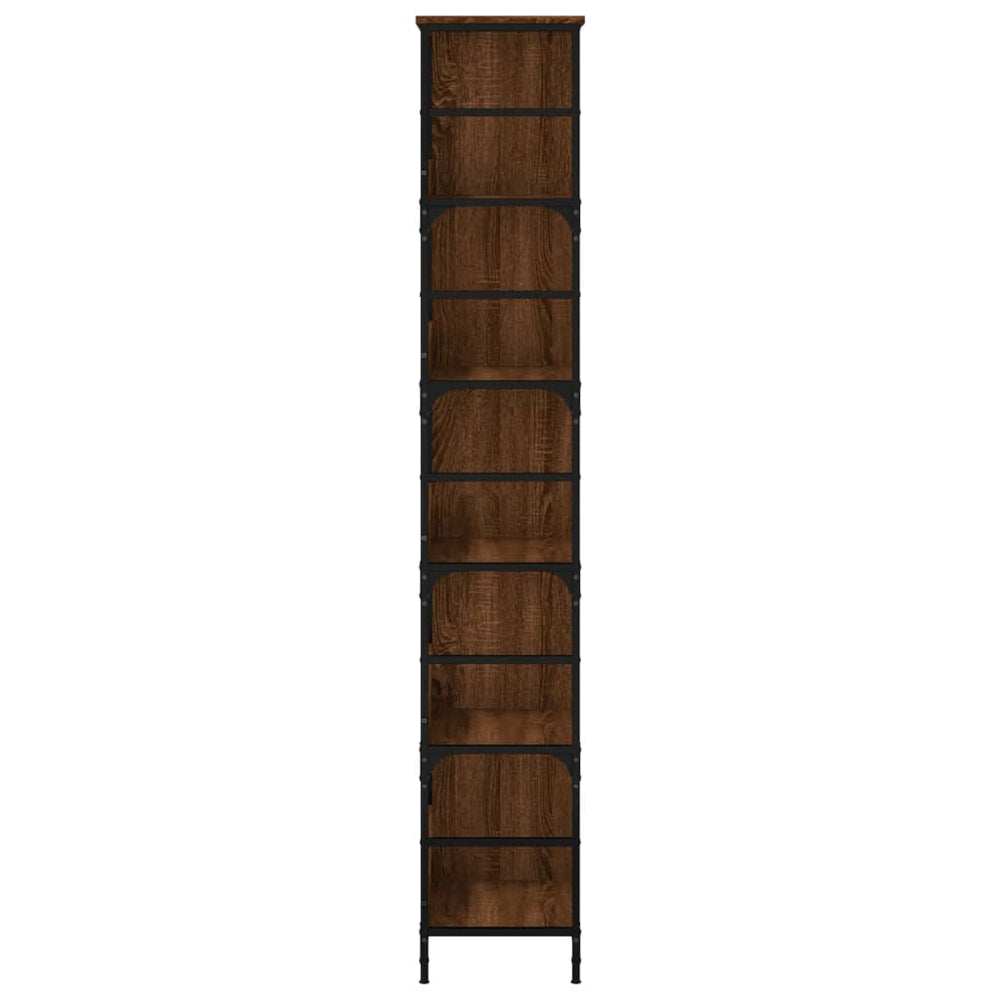 Boekenrek 78,5x33x188,5 cm bewerkt hout bruin eikenkleur MeubelReus