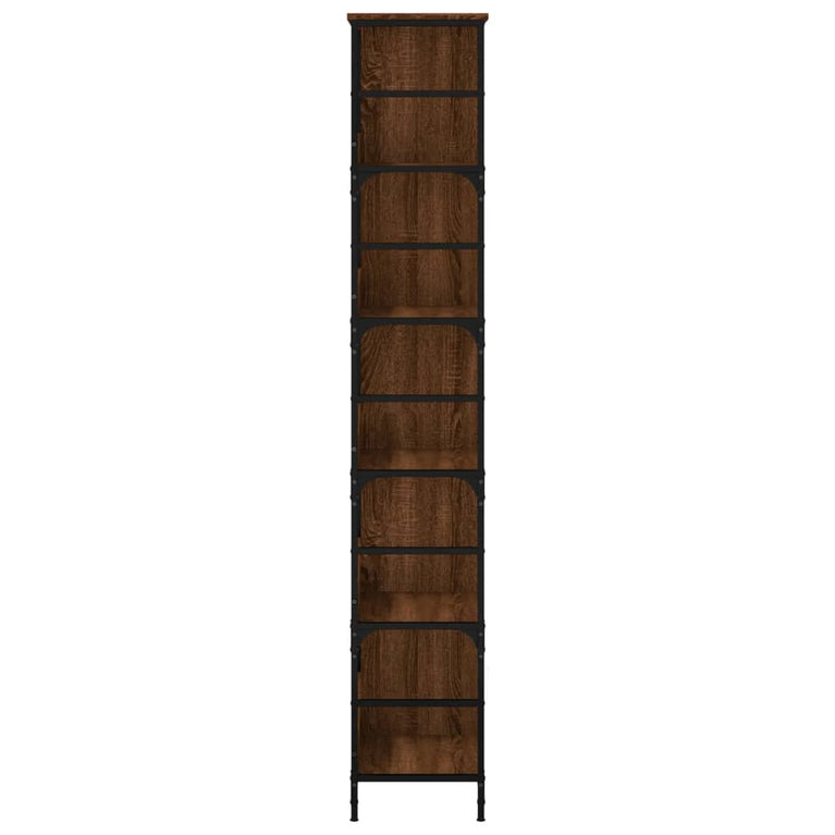 Boekenrek 78,5x33x188,5 cm bewerkt hout bruin eikenkleur MeubelReus