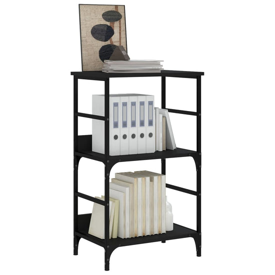 Boekenkast 50x33x82 cm bewerkt hout zwart MeubelReus