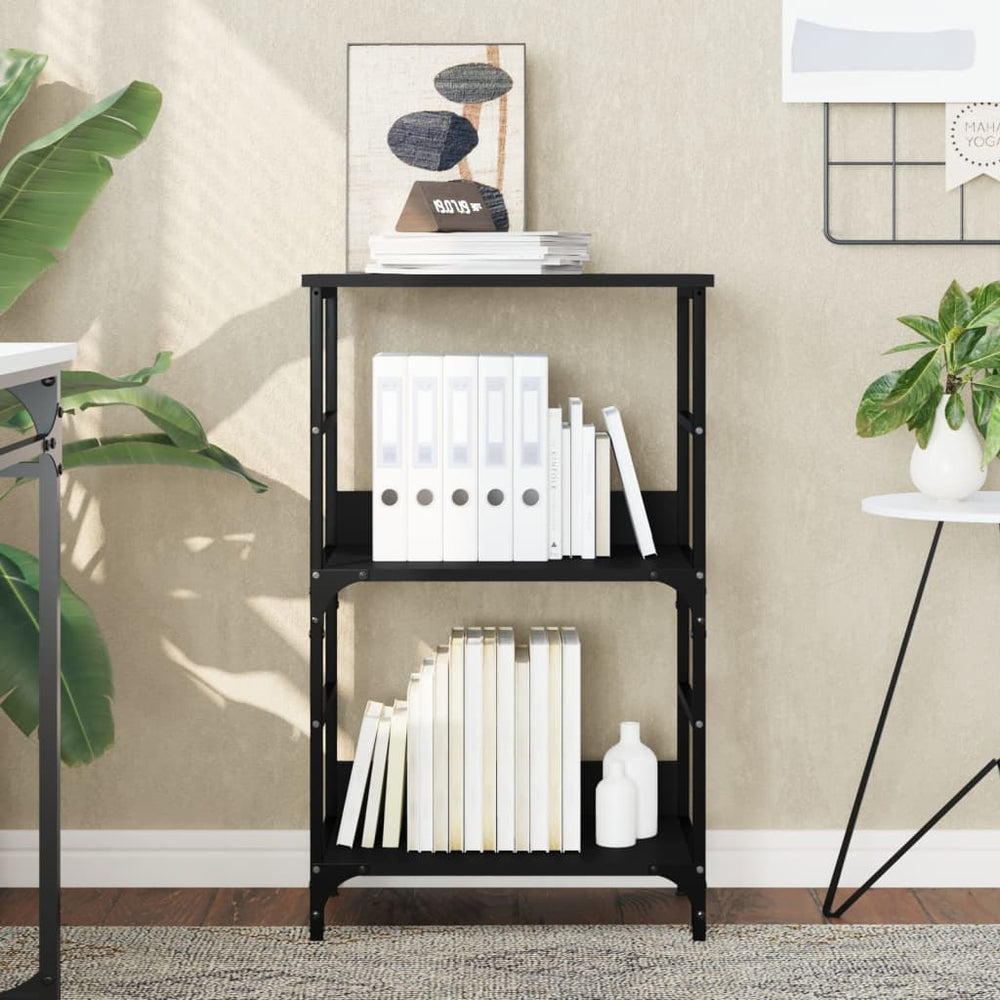 Boekenkast 50x33x82 cm bewerkt hout zwart MeubelReus