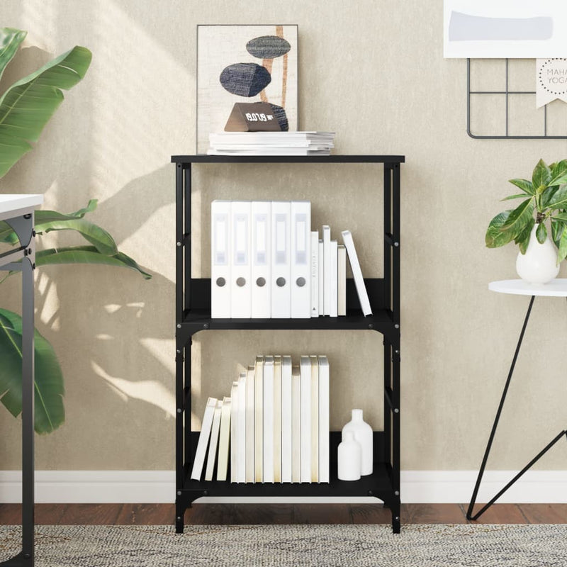 Boekenkast 50x33x82 cm bewerkt hout zwart MeubelReus