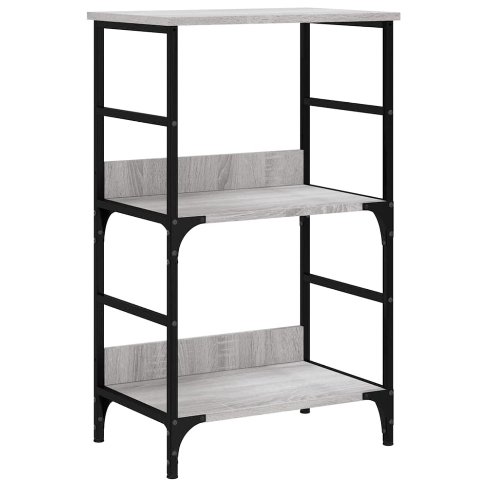 Boekenrek 50x33x82 cm bewerkt hout grijs sonoma eikenkleurig MeubelReus