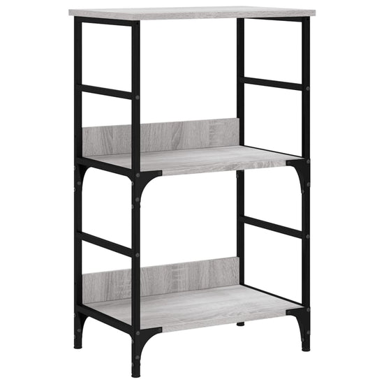 Boekenrek 50x33x82 cm bewerkt hout grijs sonoma eikenkleurig MeubelReus