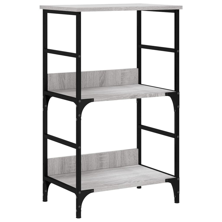 Boekenrek 50x33x82 cm bewerkt hout grijs sonoma eikenkleurig MeubelReus