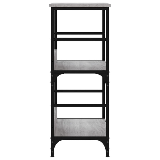 Boekenrek 50x33x82 cm bewerkt hout grijs sonoma eikenkleurig MeubelReus