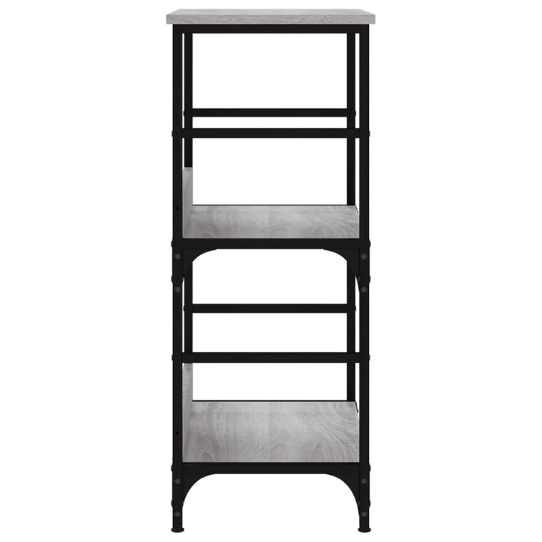 Boekenrek 50x33x82 cm bewerkt hout grijs sonoma eikenkleurig MeubelReus