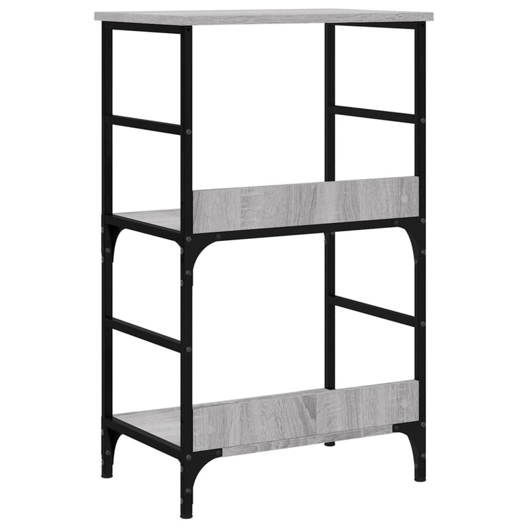 Boekenrek 50x33x82 cm bewerkt hout grijs sonoma eikenkleurig MeubelReus