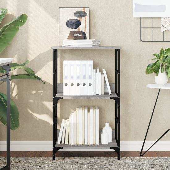 Boekenrek 50x33x82 cm bewerkt hout grijs sonoma eikenkleurig MeubelReus