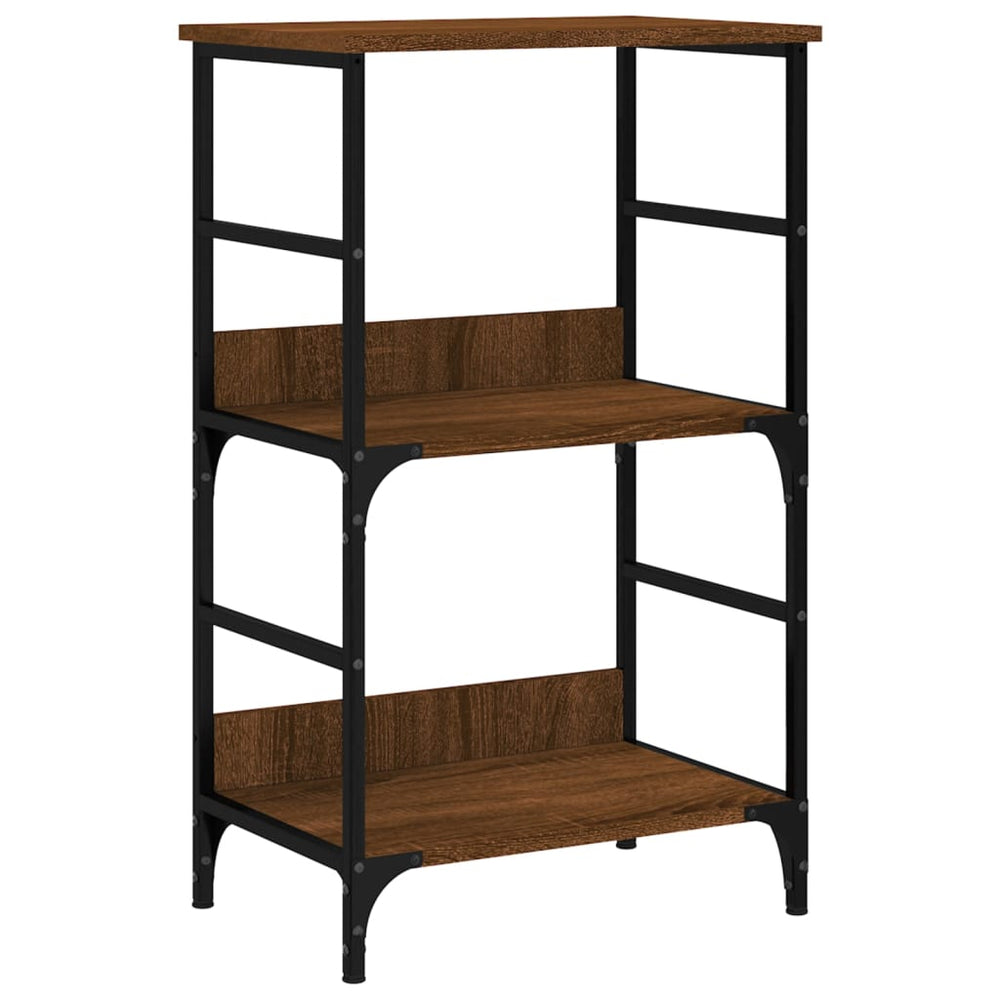 Boekenrek 50x33x82 cm bewerkt hout bruin eikenkleur MeubelReus