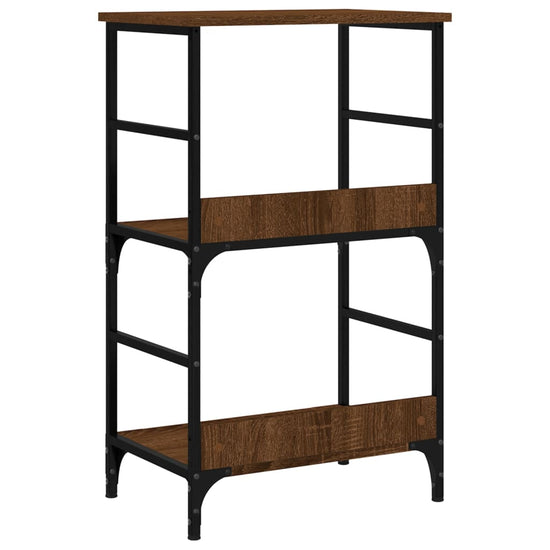 Boekenrek 50x33x82 cm bewerkt hout bruin eikenkleur MeubelReus