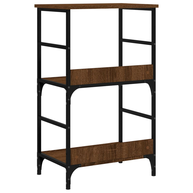 Boekenrek 50x33x82 cm bewerkt hout bruin eikenkleur MeubelReus