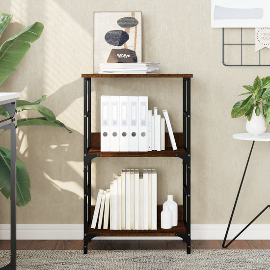 Boekenrek 50x33x82 cm bewerkt hout bruin eikenkleur MeubelReus