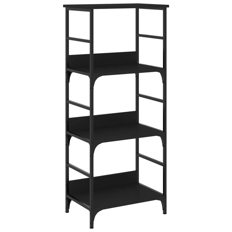 Boekenrek 50x33x117,5 cm bewerkt hout zwart MeubelReus