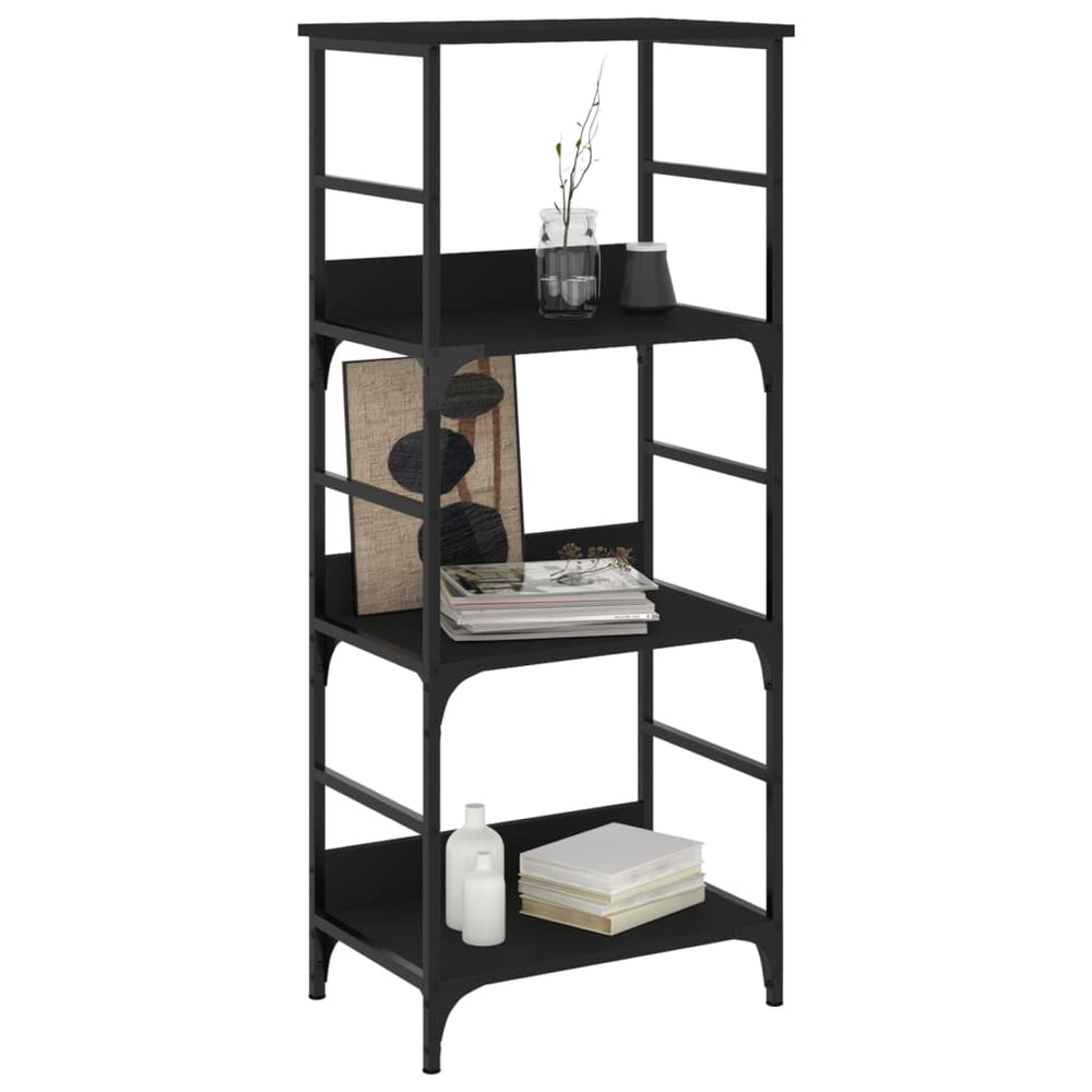 Boekenrek 50x33x117,5 cm bewerkt hout zwart MeubelReus