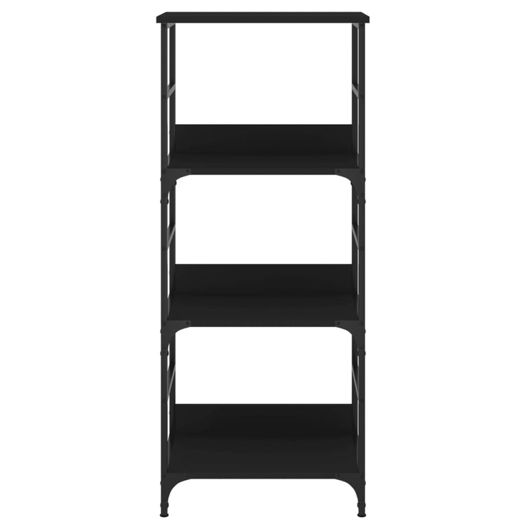 Boekenrek 50x33x117,5 cm bewerkt hout zwart MeubelReus