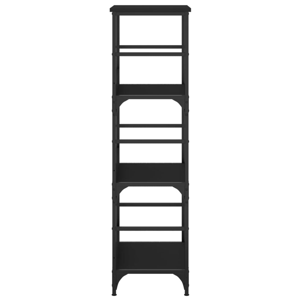 Boekenrek 50x33x117,5 cm bewerkt hout zwart MeubelReus
