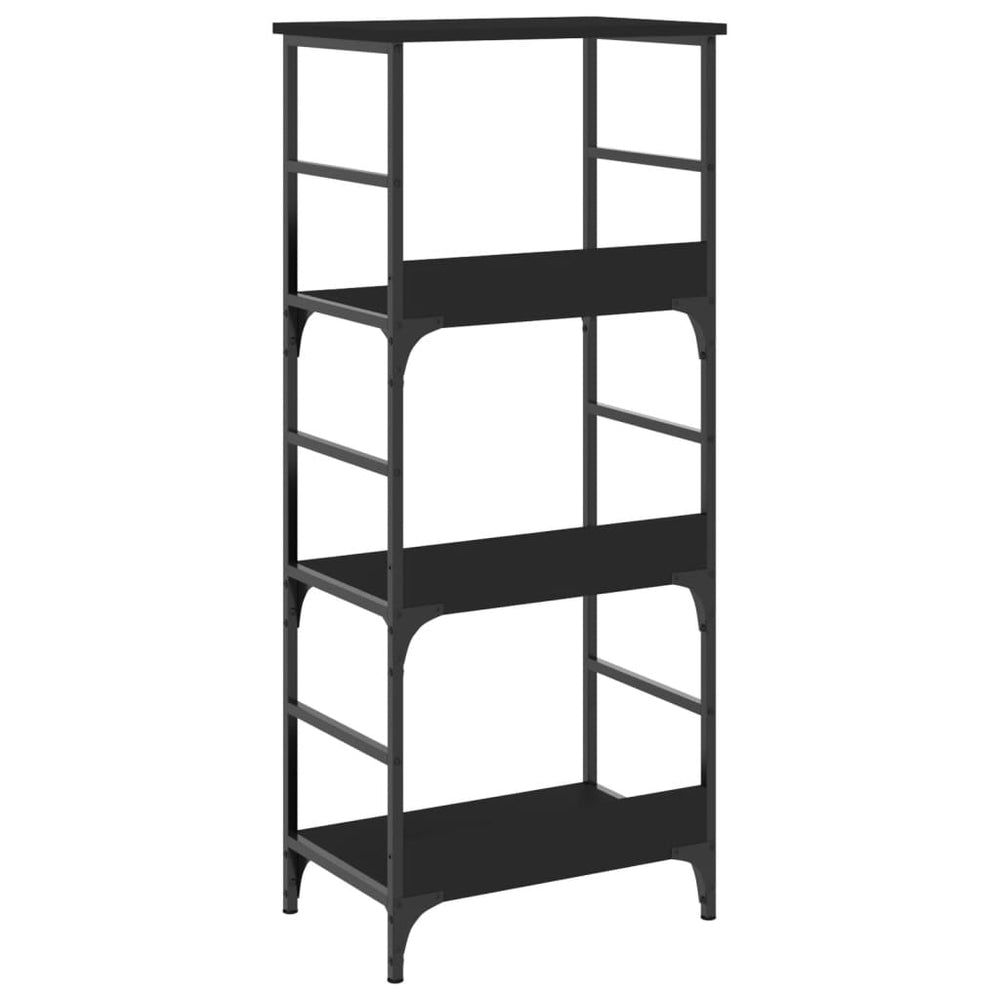 Boekenrek 50x33x117,5 cm bewerkt hout zwart MeubelReus