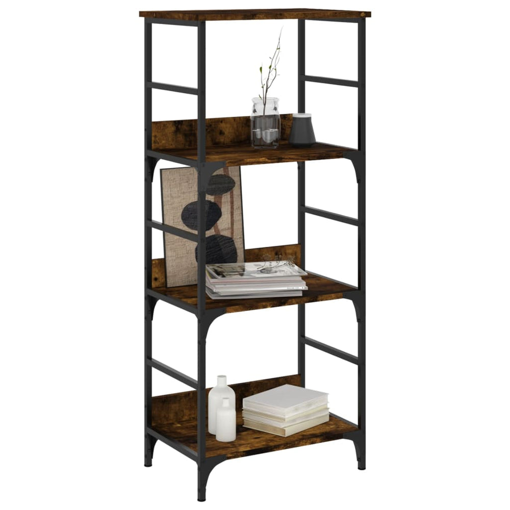 Boekenrek 50x33x117,5 cm bewerkt hout gerookt eikenkleurig MeubelReus