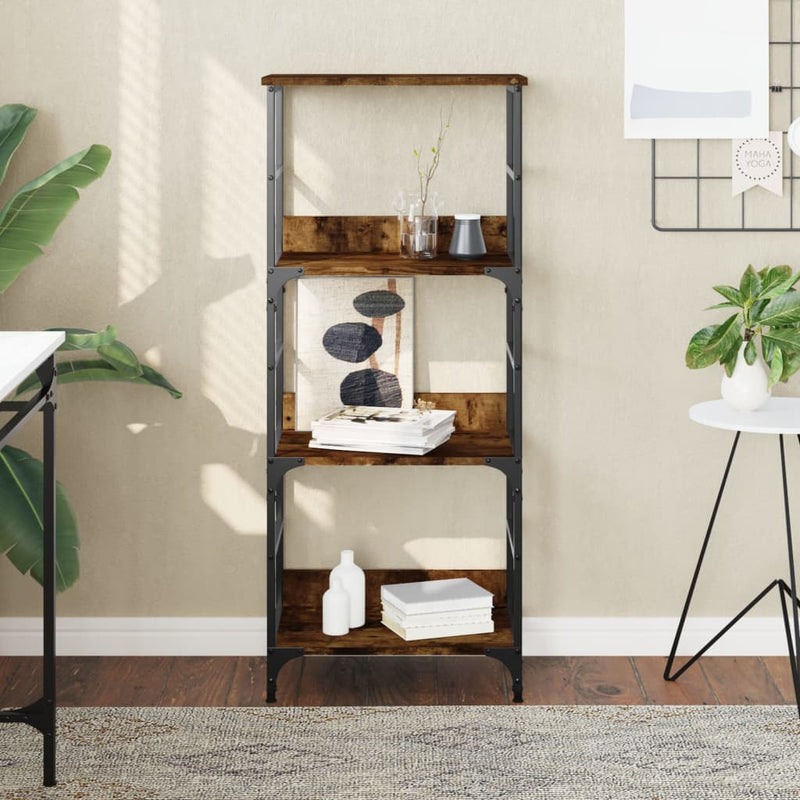 Boekenrek 50x33x117,5 cm bewerkt hout gerookt eikenkleurig MeubelReus