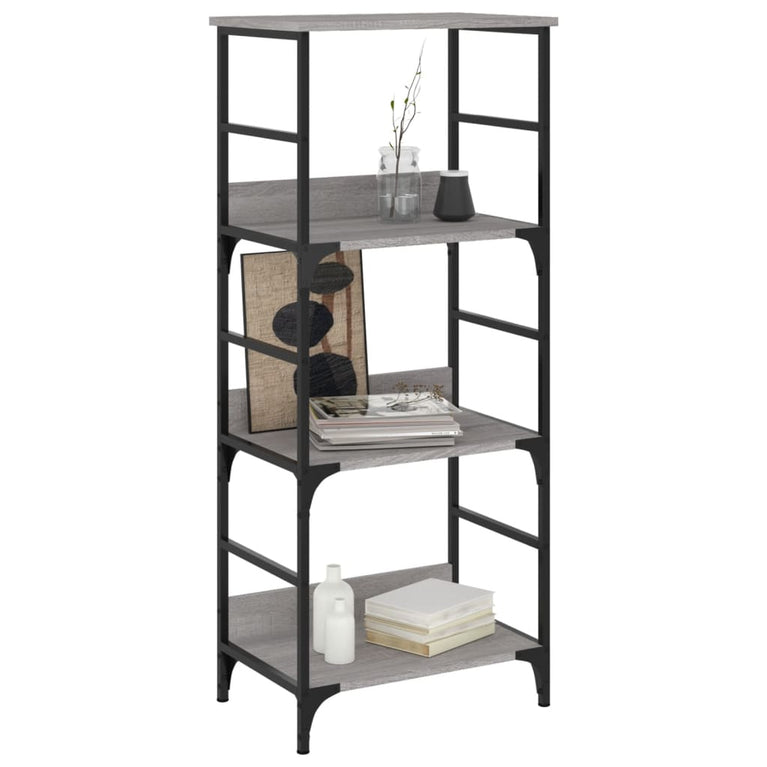 Boekenrek 50x33x117,5 cm bewerkt hout grijs sonoma eikenkleurig MeubelReus