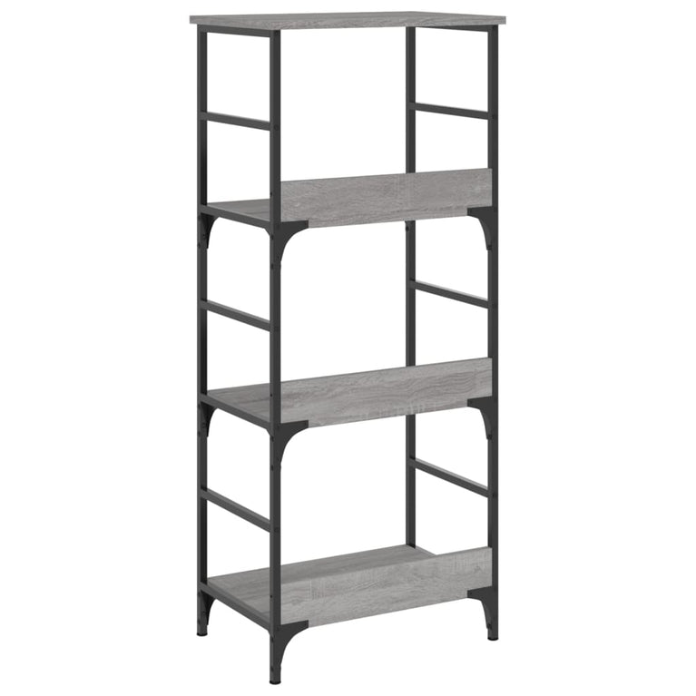Boekenrek 50x33x117,5 cm bewerkt hout grijs sonoma eikenkleurig MeubelReus
