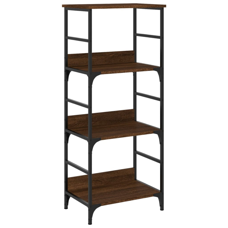 Boekenrek 50x33x117,5 cm bewerkt hout bruin eikenkleur MeubelReus