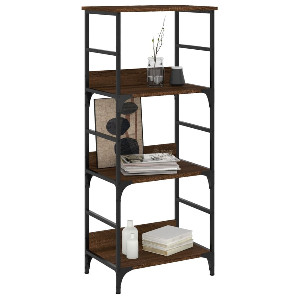 Boekenrek 50x33x117,5 cm bewerkt hout bruin eikenkleur MeubelReus
