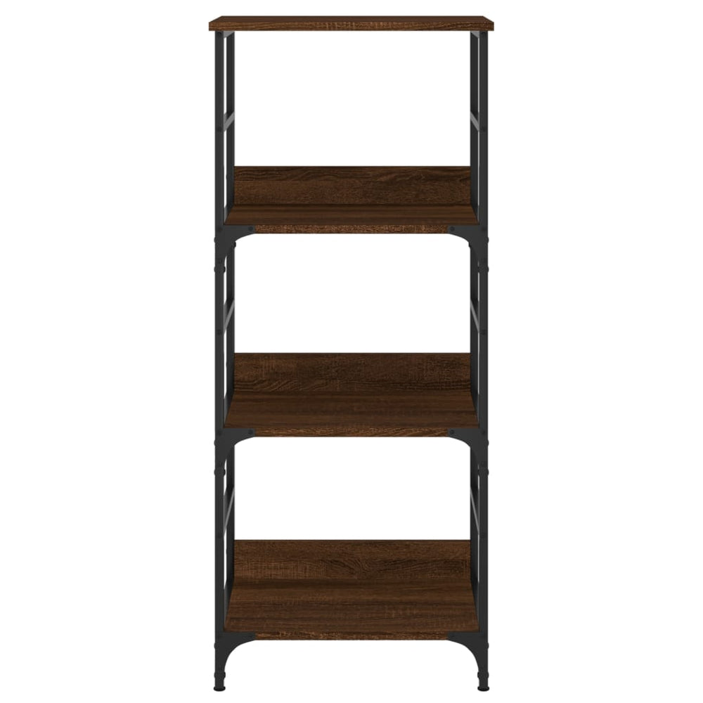 Boekenrek 50x33x117,5 cm bewerkt hout bruin eikenkleur MeubelReus
