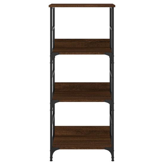 Boekenrek 50x33x117,5 cm bewerkt hout bruin eikenkleur MeubelReus