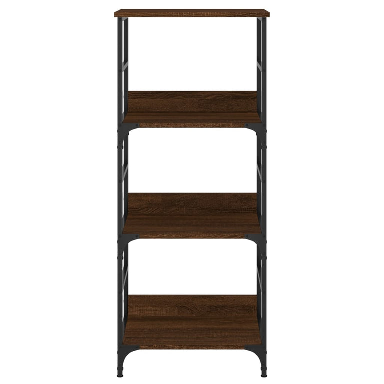 Boekenrek 50x33x117,5 cm bewerkt hout bruin eikenkleur MeubelReus