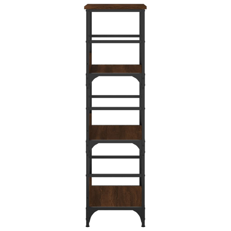 Boekenrek 50x33x117,5 cm bewerkt hout bruin eikenkleur MeubelReus