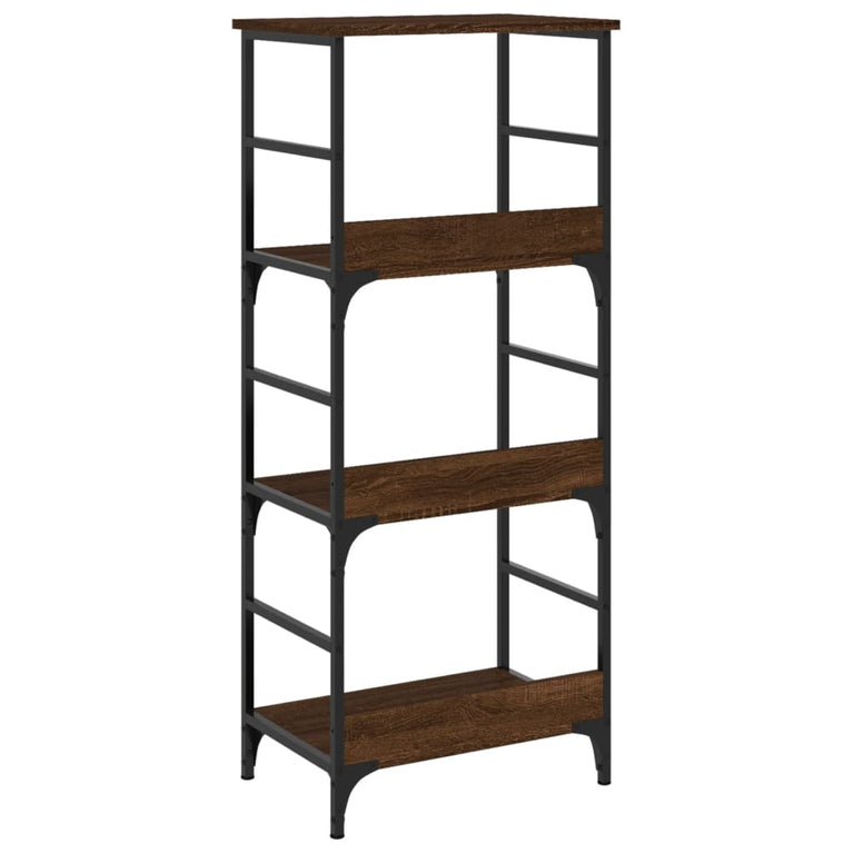 Boekenrek 50x33x117,5 cm bewerkt hout bruin eikenkleur MeubelReus