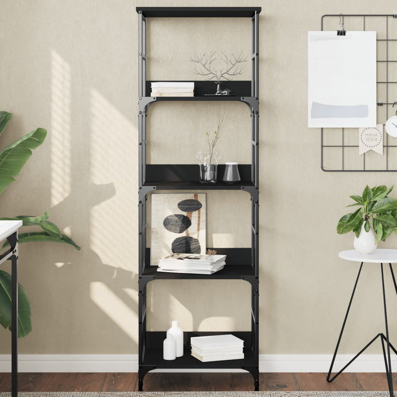 Boekenkast 50x33x153 cm bewerkt hout zwart MeubelReus