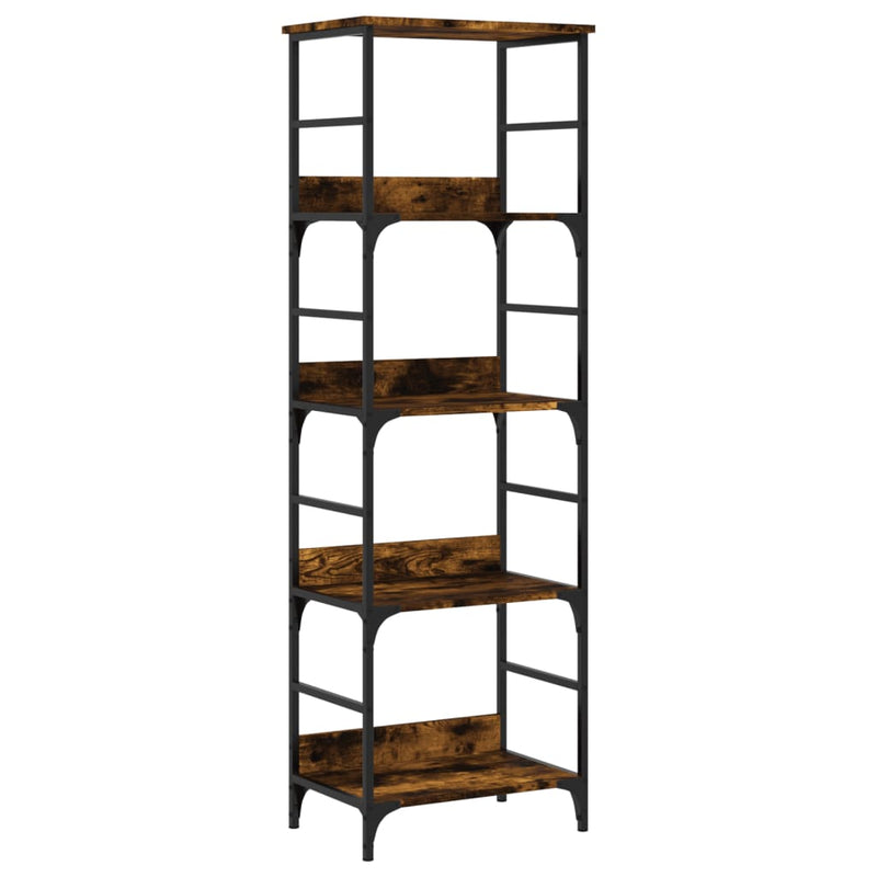 Boekenrek 50x33x153 cm bewerkt hout gerookt eikenkleurig MeubelReus