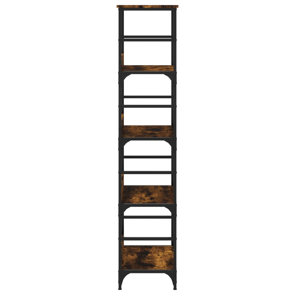 Boekenrek 50x33x153 cm bewerkt hout gerookt eikenkleurig MeubelReus