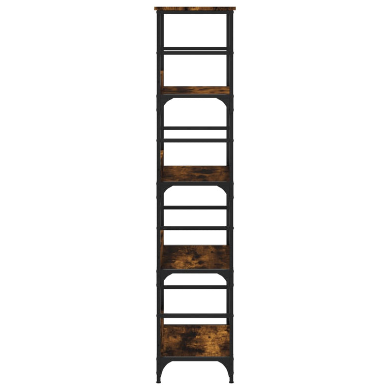 Boekenrek 50x33x153 cm bewerkt hout gerookt eikenkleurig MeubelReus